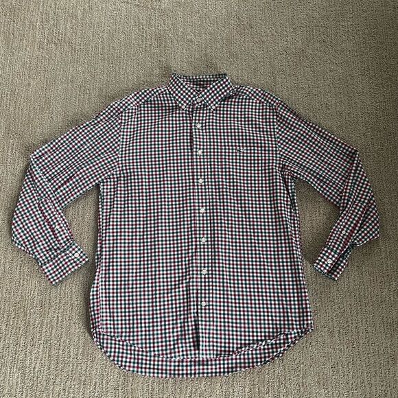 Vineyard Vine Red and Green Plaid Button Down Tucker  Shirt - Picture 1 of 8